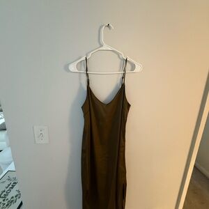 Olive Green Slip Dress